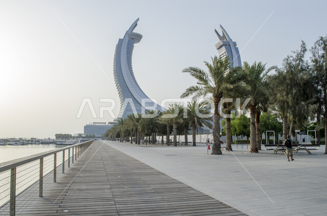 الفن الهندسي المعماري للابراج وناطحات السحاب في قطر، برج كتارا التوأم في منطقة لوسيل الدوحة، التطور والتقدم العمراني القطري، أماكن ومعالم مشهورة ومميزة، مناطق سياحية لجذب السياح من شتى أنحاء العالم