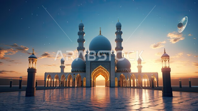 زخارف عربية اسلامية, الفن الهندسي الحديث لمسجد إسلامي بتصميم عصري حديث، أماكن ومعالم مقدسة في السعودية, مراكز تجمع المسلمين لتعلم القيم الدينية وأداء العبادات, العبادة والتقرب من الله، الروحانية والسكينة في الجوامع