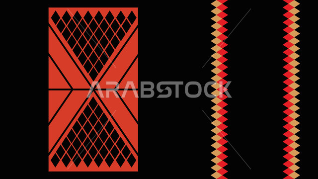  تصميم سعودي للنقوش العربيه الاصيله الملونة في المملكة العربيه السعودية ,فنون حرفيه تقليديه تراثيه ,التراث السعودي الشعبي لزخرفة السدو