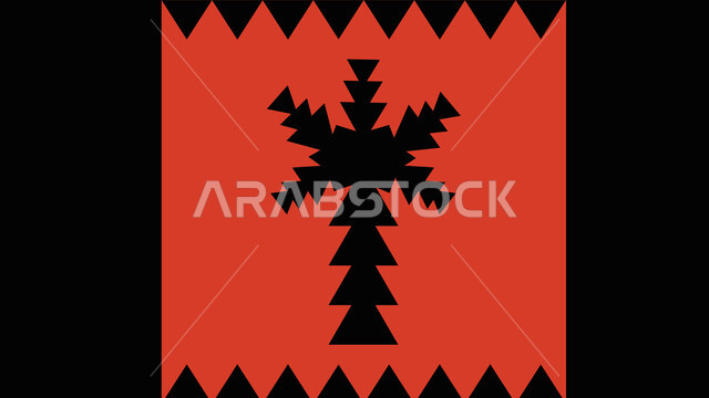 Saudi design for colorful, authentic Arabic inscriptions in the Kingdom of Saudi Arabia, traditional traditional craft arts, the popular Saudi heritage of Sadu decoration