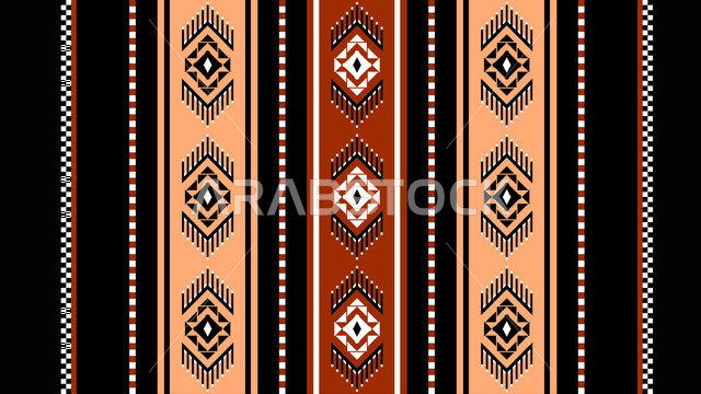 Traditional arts and craftsmanship, Saudi folklore of Sadu decoration, Saudi design for colorful authentic Arabic inscriptions in the Kingdom of Saudi Arabia