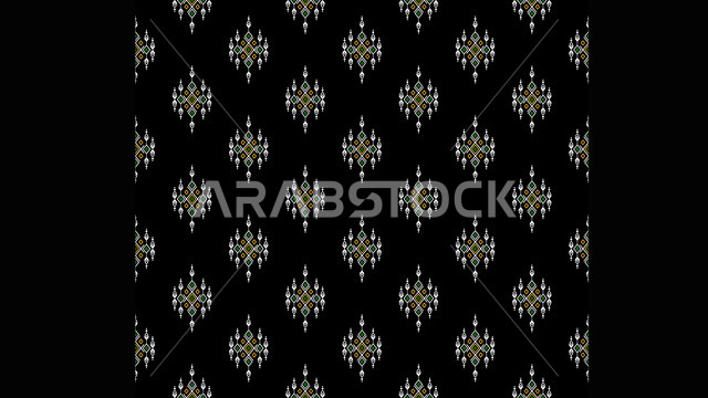 Saudi Gulf Arab design for colorful authentic Arabic inscriptions in the Kingdom of Saudi Arabia, traditional arts and craftsmanship, Saudi folklore of Sadu decoration