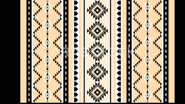 Saudi folklore, traditional embroidery of the traditional Sadu ornament, Saudi design for colorful, authentic Arabic inscriptions in the Kingdom of Saudi Arabia