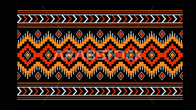 تصميم سعودي للنقوش العربيه الاصيله الملونة في المملكة العربيه السعودية ,فنون حرفيه تراثيه تقليدية ,التراث السعودي الشعبي لزخرفة السدو