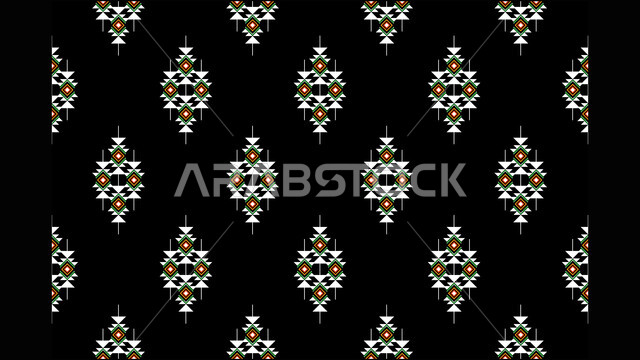 تصميم سعودي للنقوش العربيه الاصيله الملونة في المملكة العربيه السعودية ,التراث السعودي الشعبي لزخرفة السدو, الفنون التراثيه التقليدية الحرفيه