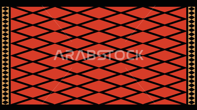 Traditional heritage craft art, Saudi design for colorful authentic Arabic inscriptions in the Kingdom of Saudi Arabia, popular Saudi heritage of Sadu decoration