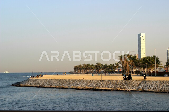 الواجهة البحرية لكورنيش جدة بالمملكة العربية السعودية، مناظر طبيعية على البحر الأحمر، كورنيش جدة الجديد لاند سكيب، السياحة في السعودية, أماكن ومعالم مشهورة, الاستمتاع بالمناظر الطبيعيه 