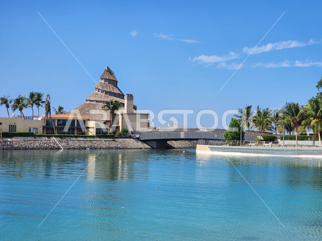 Soft Gardens and Resorts in the city of Jeddah, the waterfront of the Jeddah Corniche in the Kingdom of Saudi Arabia, landscapes on the Red Sea, the new Jeddah Corniche Landscape, tourism in Saudi Arabia, famous tourist places and landmarks, enjoying the landscape