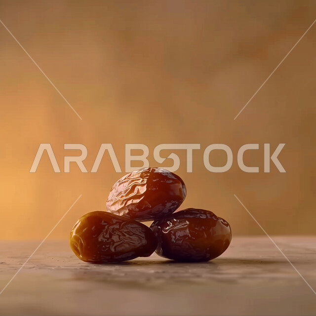منتح وطني محلي، وجبة ذات قيمة غذائية عالية، ضيافة رمضانية تقليدية، صورة مقربة لحبات التمر السكري الصحي، النباتات والمحاصيل الزراعية المحلية، تمور من نخيل المملكة العربية السعودية، خلفية بيج