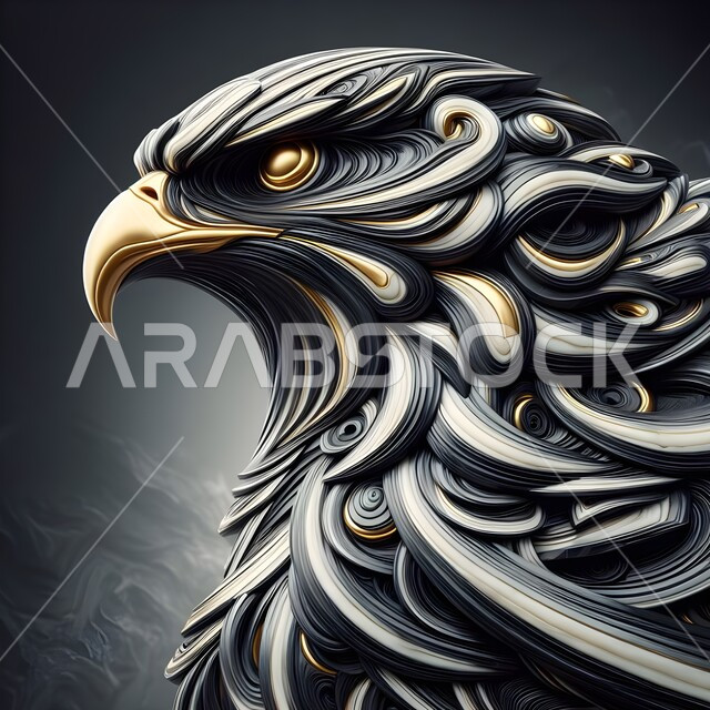 مجسم جداري ثلاثي الأبعاد للصقر الجارح, شغف وحب السعوديين للطيور العربية المفترسة, إكسسوارات وزخارف وتحف فنية راقية، نحت رخامي لرمز القوة والتحدي، تصاميم فنية وديكورات عصرية