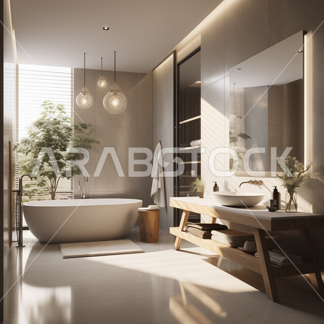 حمام فاخر في أحد الفنادق، تصاميم وديكورات داخلية للحمامات، دورة مياه رخاميه في أحد المباني السكنيه، التصميم الهندسي المعماري على الطراز الحديث، الواجهات الزجاجية المضيئة، مفهوم الفلل والشقق الفاخرة