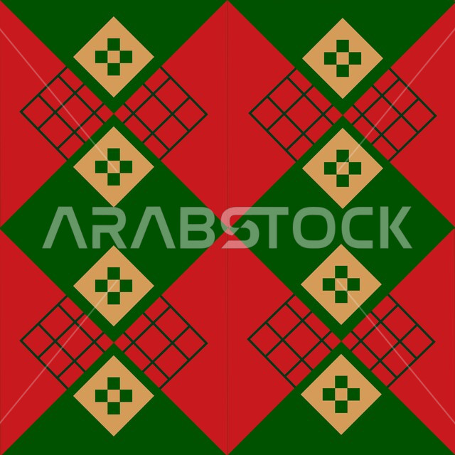 الفن التراثي الحرفي التقليدي, تصميم سعودي للنقوش العربيه الاصيله الملونة في المملكة العربيه السعودية, التراث السعودي الشعبي لزخرفة السدو بأشكال هندسية
