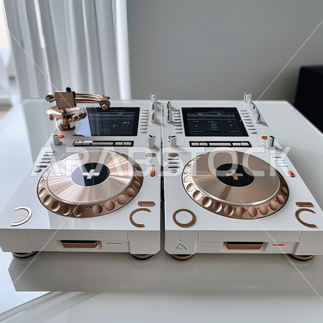  الاستديوهات الفنية في المملكة العربية السعودية, معدات وأجهزة الصوت الحديثة، تقنيات مزج الأصوات وإنشاء موسيقى جديدة، عرض ثلاثي الأبعاد للقرص الدوار في استوديو موسيقى