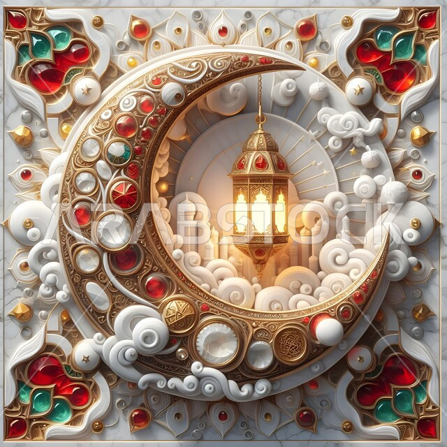 Muslims’ preparation to welcome the month of goodness, celebration of religious occasions, lanterns, decorations and lighting of the blessed Ramadan, spiritual notes and atmosphere of Ramadan, Islamic designs and decorations, inscriptions and decorations in the ancient Islamic style.