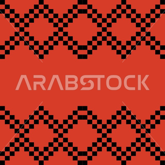 Saudi design for colorful, authentic Arabic inscriptions in the Kingdom of Saudi Arabia, the Saudi Islamic folk heritage of Sadu decoration, traditional traditional arts and crafts