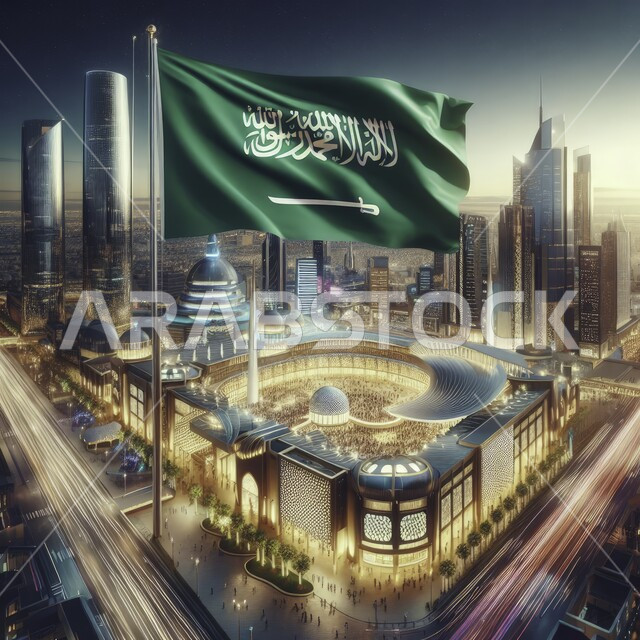 Commemoration of National Day September 23, celebration of Saudi Flag Day March 11, religious places and landmarks for worship and closeness to God, Islamic mosques in the cities of the Kingdom of Saudi Arabia, symbol, slogan and identity of the nation, pride and pride in the country’s achievements