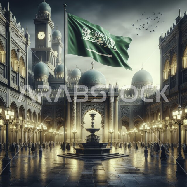 Commemoration of National Day September 23, celebration of Saudi Flag Day March 11, religious places and landmarks for worship and closeness to God, Islamic mosques in the cities of the Kingdom of Saudi Arabia, symbol, slogan and identity of the nation, pride and pride in the country’s achievements