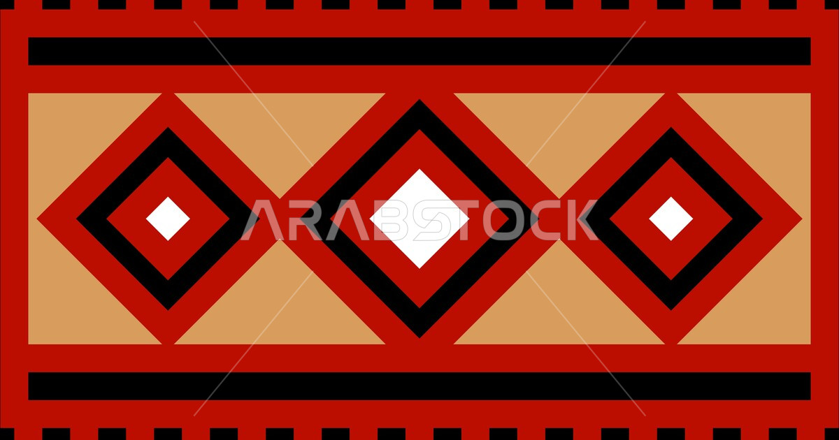 The popular Saudi heritage of Sadu decoration, Gulf design of colorful ...