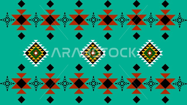 الفن التراثي الحرفي التقليدي ,تصميم سعودي للنقوش العربيه الاصيله الملونة في المملكة العربيه السعودية ,التراث السعودي الشعبي لزخرفة السدو