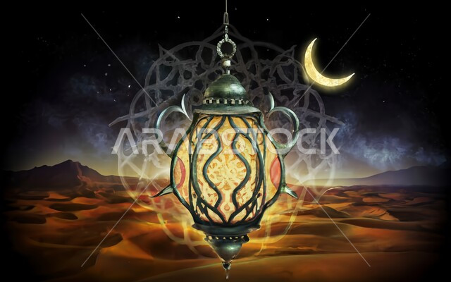  ديكورات وتحف وزينة شهر الخير, فوانيس معدينة متوهجة للاحتفال بالأعياد والمناسبات الدينية, أجواء وأنوار روحانية رمضانية, استعداد المسلمين لاستقبال رمضان المبارك, خلفية اسلامية