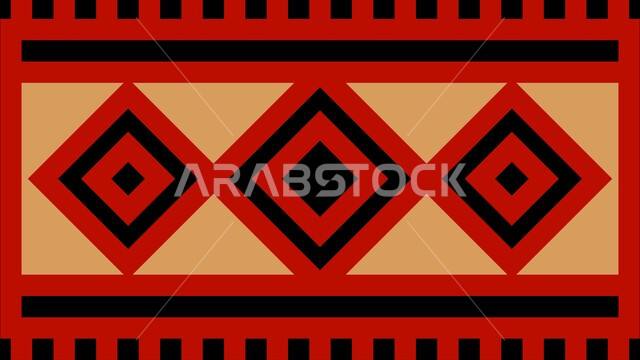 الفن التراثي الحرفي التقليدي، تصميم سعودي للنقوش العربيه الاصيله الملونة في المملكة العربيه السعودية, التراث السعودي الشعبي لزخرفة السدو بأشكال هندسية