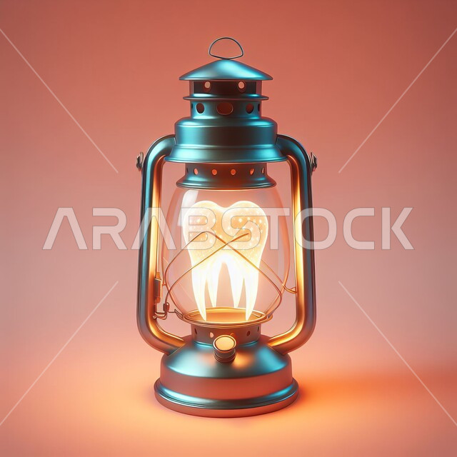 فوانيس وتحف وديكورات تقليدية للاحتفال بقدوم شهر رمضان المبارك، أجواء رمضانية وروحانية إسلامية، فانوس عربي معدني مزخرف بداخله سن مضيء، العادات والتقاليد العربية في زينة الأعياد والمناسبات الدينية، خلفية وردية