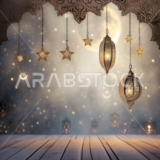 الفن الاسلامي للتحف والاكسسوارات ,الاحتفال بقدوم شهر الخير، مناسبات اسلامية دينية ,فوانيس عربية معدنية مزخرفة مضيئة، إضاءة وزينة شهر رمضان المبارك، ديكورات وأنوار في الأجواء الرمضانية الروحانية