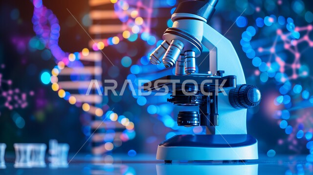 تطور التكنولوجيا الحيوية في المختبرات العلمية في المملكة العربية السعودية، أجهزة الفحص الدقيقة للمواد الكيمائية, مفهوم الطب والرعاية الصحيه، فحص العينات عبر جهاز المجهر الضوئي في مخبر الأبحاث الطبية المتطور
