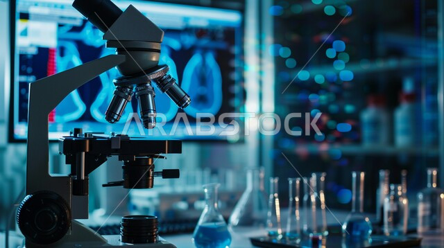  أجهزة الفحص الدقيقة للمواد الكيمائية, الطب والرعاية الصحيه, مفهوم البحث والتطوير العلمي, فحص العينات عبر جهاز المجهر الضوئي في مخبر الأبحاث الطبية المتطور, تطور التكنولوجيا الحيوية في المختبرات العلمية في المملكة العربية السعودية