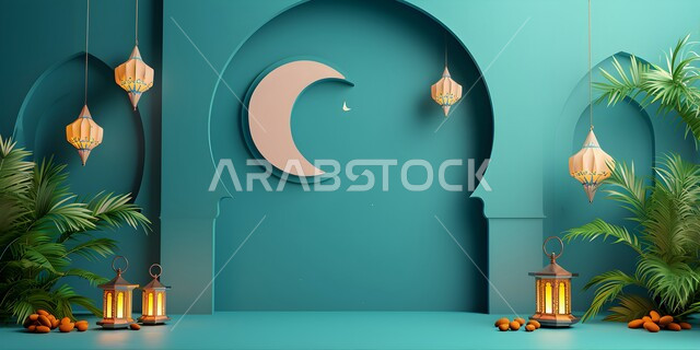 أنوار و زينة الاعياد والمناسبات الدينية ,الاستعداد لاستقبال شهر الخير والبركة, مجسمات ثلاثية الابعاد لفوانيس عربيه معدنيه مزخرفه معلقة, تحف واكسسوارات شهر رمضان المبارك، بطاقة معايدة وتهنئة للاحتفال بقدوم الشهر الفضيل، خلفيات اسلامية