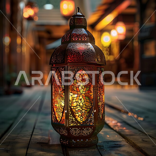  فوانيس وتحف وديكورات تقليدية للاحتفال بقدوم شهر رمضان المبارك، أجواء رمضانية وروحانية إسلامية، فانوس عربي معدني مزخرف مضيء، العادات والتقاليد العربية في زينة الأعياد والمناسبات الدينية