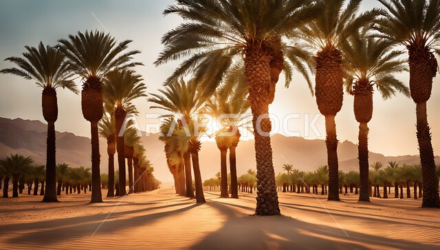 أشجار النخيل في الأراضي والحقول الزراعية, التراث الزراعي في المملكة العربية السعودية, مزراع نخيل التمر, محميات طبيعية خضراء, موسم حصاد التمور, محاصيل ومنتجات محلية وطنية