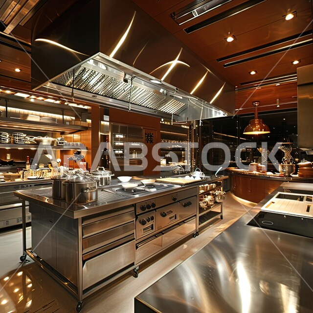 استخدام الطراز الفني الراقي في الأثاث المنزلي، مطبخ بديكورات داخلية عصرية فاخرة، فنون الهندسة المعمارية المتميزة الحديثة، شقق وفلل سكنية، أدوات كهربائية متطورة بتقنيات عالية