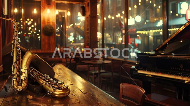 طاولة بيانو خشبية، آلات موسيقية للعزف والاستمتاع بأوقات الفراغ، واجهات زجاجية ضخمة، شقق وفلل سكنية مريحة, تصاميم عصرية حديثة لأثاث منزلي راقي, الفن الهندسي الفاخر لغرفة معيشة بديكورات داخلية مزخرفه