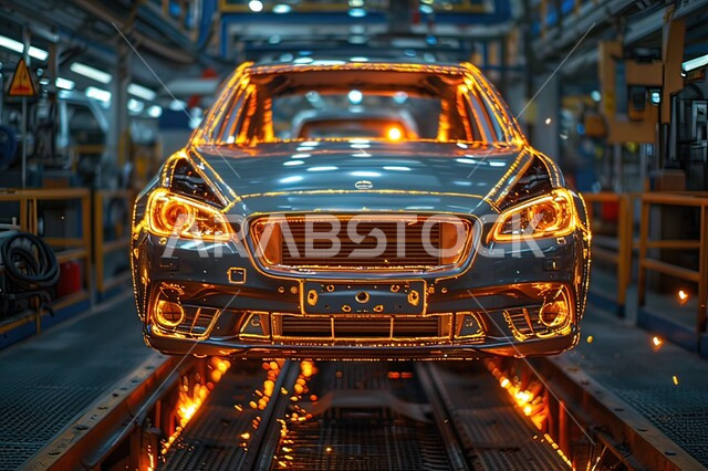 Advanced workshops in the production and manufacturing of modern cars, reliance on automation in laboratories and factories in the Kingdom of Saudi Arabia, artificial intelligence science and technology in the engineering field, achieving the industrial revolution, a future Saudi vision 2030.