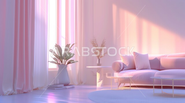 غرف معيشه بتصاميم وديكورات داخلية حديثه فاخرة، تحف واكسسوارات وأثاث منزلي راقي، الاهتمام بنبات الزينة المنزلي، غرفة جلوس عصرية مع أريكة بيضاء