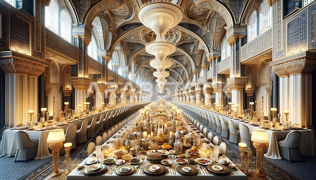 Architectural engineering art for building high-end residential villas and apartments, various dishes of delicious Eid sweets, decorations and decorations for holidays and Islamic occasions, the concept of making and preparing sweets, delicious distinctive hospitality, recipes and dishes made from sweets, quiet and enjoyable sessions on Eid.