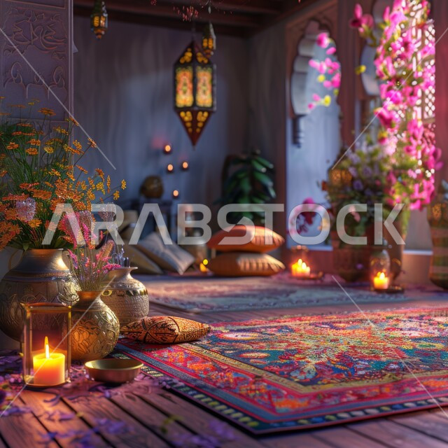 زينة وأنوار للأعياد والمناسبات الدينية، الفن الهندسي الاسلامي في التحف والديكورات، استقبال رمضان المبارك بالأجواء الروحانية، الفرحة بقدوم شهر الخير والبركة، المنزل العربية المزينة بالزخارف الإسلامية 