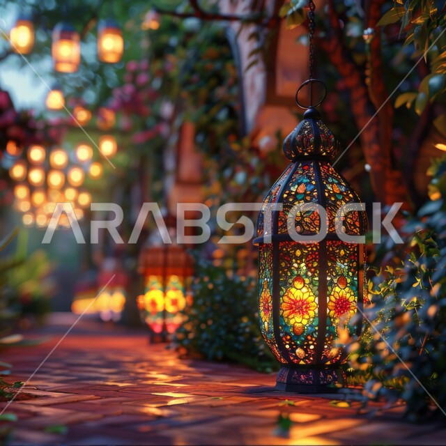 ديكورات وأنوار وتحف رمضانيه، فوانيس عربية تقليدية إضاءة وزينة شهر رمضان المبارك، الأجواء الروحانية في المناسبات الدينية والاحتفال بقدوم شهر الخير والبركة