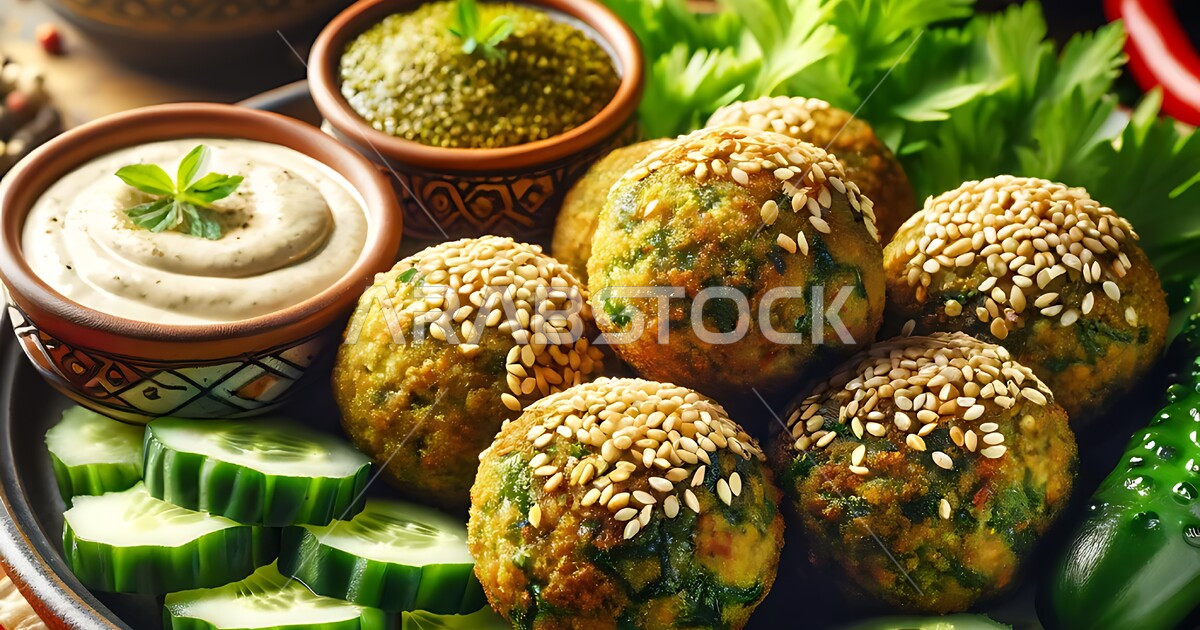 وجبة افطار لذيذة، مطاعم عربية خليجية سعودية، صورة مقربة لطبق من اقراص ...