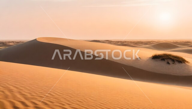 Sand formations and formations in the deserts of Saudi Arabia, landscapes and soft golden sand in the Arabian Desert, desert tourist places in the Kingdom