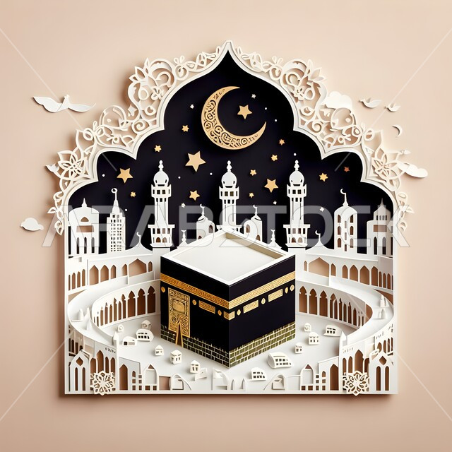 معالم اسلامية مشهورة في المملكة العربية السعودية, أماكن تجمع المسلمين من شتى أنحاء العالم, أداء مناسك الحج والعمرة, التصاميم المميزة من الورق المقوى للكعبة المشرفة في المسجد الحرام في مكة المكرمة