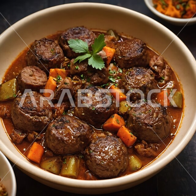 براعة العرب في إعداد وتقديم الأطباق الشرقية، وصفات طعام خليجية سعودية، طبق من قطع اللحم المبهر المطهي والغني بالبروتين، وجبات غذائية صحية