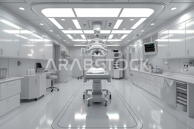 حجره مجهزه بالأدوات والأجهزة الطبيه الحديثه، غرفه طبيه حديثه لفحص وتشخيص المرضى في المستشفى، سرير إلكتروني طبي كهربائي للمريض، قسم العمليات الجراحيه، استخدام التقنيه والتكنولوجيا في العلاج والطب الحديث، عيادات ومراكز صحيه متطوره