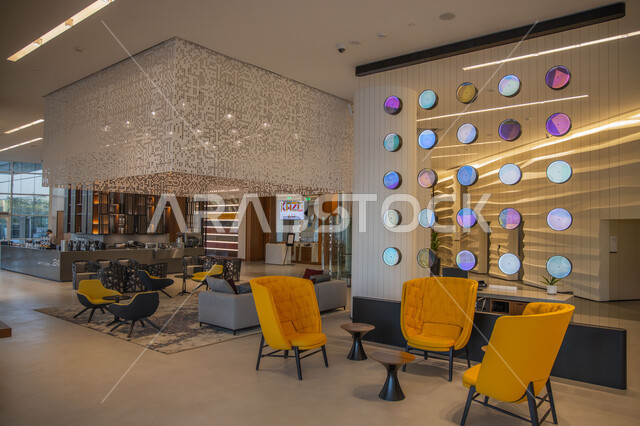 جناح المقاهي والكافيه بتصاميم عصرية راقية، ديكورات داخلية حديثة لغرفة طعام, اثاث منزلي فاخر, الفن الهندسي المعماري للفنادق والمنتجعات المتميزة في المملكة العربية السعودية