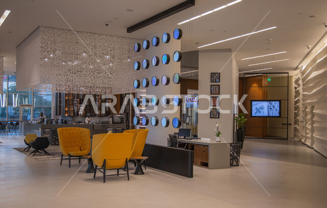 قسم المقاهي والكافيه بتصاميم عصرية راقية، ديكورات داخلية حديثة لغرفة طعام, اثاث منزلي فاخر, الفن الهندسي المعماري للفنادق والمنتجعات المتميزة في المملكة العربية السعودية