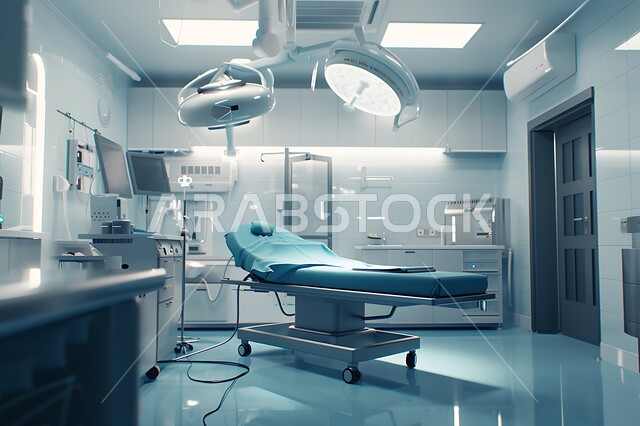  سرير إلكتروني طبي كهربائي للمريض، حجره مجهزه بالأدوات والأجهزة الطبيه الحديثه، استخدام التقنيه والتكنولوجيا في العلاج والطب الحديث، عيادات ومراكز صحيه متطوره، غرفة العمليات الجراحيه، تصميم ثلاثي الابعاد لغرفه طبيه حديثه لفحص وتشخيص المرضى في المستشفى