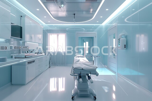  سرير إلكتروني طبي كهربائي للمريض، حجره مجهزه بالأدوات والأجهزة الطبيه الحديثه، استخدام التقنيه والتكنولوجيا في العلاج والطب الحديث، عيادات ومراكز صحيه متطوره، غرفة العمليات الجراحيه، تصميم ثلاثي الابعاد لغرفه طبيه حديثه لفحص وتشخيص المرضى في المستشفى