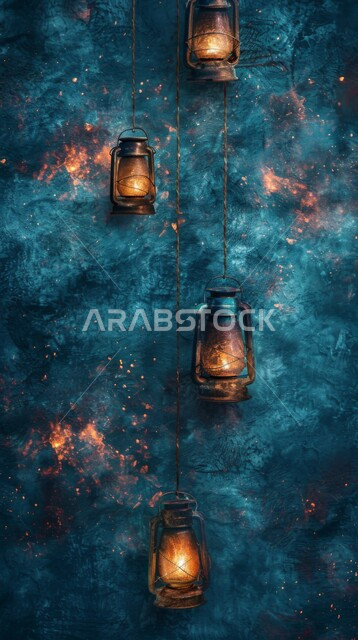 تصاميم وخلفيات رمضانية إسلامية، بطاقات تهنئة بالأعياد، تحف واكسسوارات اسلامية تقليدية للاحتفال بقدوم شهر الخير، فوانيس مزخرفة معلقة مضيئة، زينة المناسبات الدينية