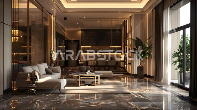 التصاميم والديكورات الداخلية لغرفة معيشة بأثاث منزلي راقي، اختيار الألوان المناسبة والتنسيق بين الأثاث والإكسسوارات، استخدام المفروشات ذو التصاميم العصرية، تصميم داخلي حديث لشقة سكنية